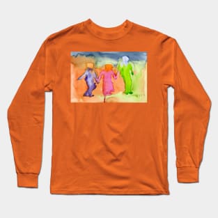 A Lively Folk Dancing Scene in the Park Long Sleeve T-Shirt